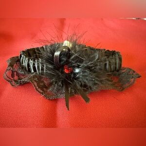 Victoria's Secret Black Feathered Thigh Garter